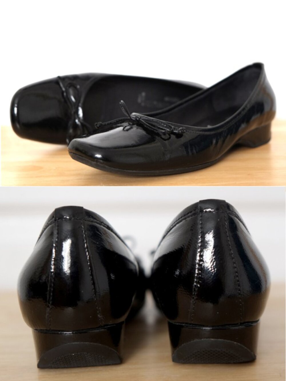Roberto Capucci black patent leather ballet flats